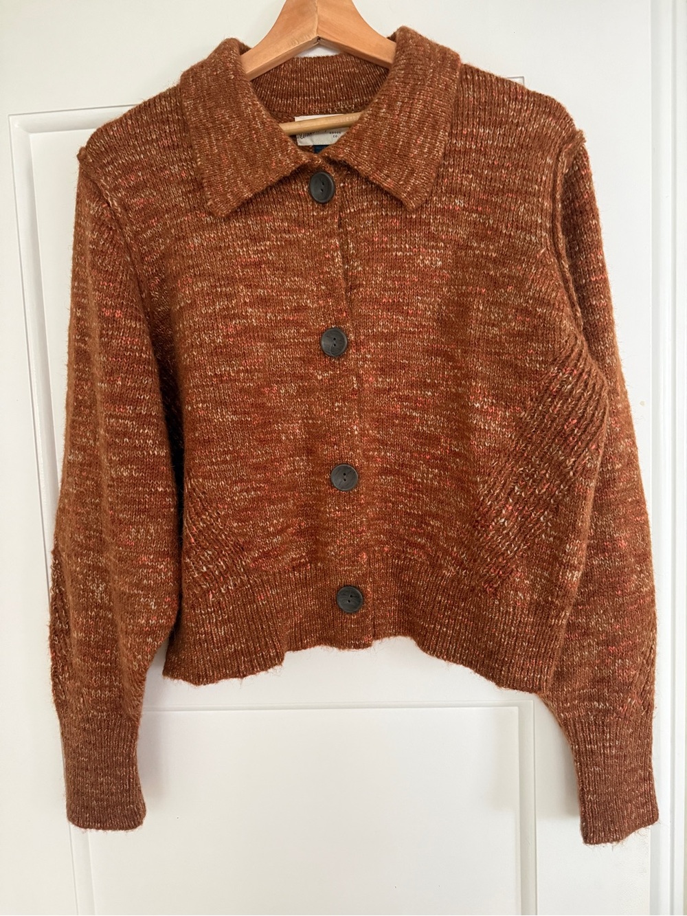 Universal Thread Cozy Collared Cardigan Sweater, Burnt Orange, Size Large